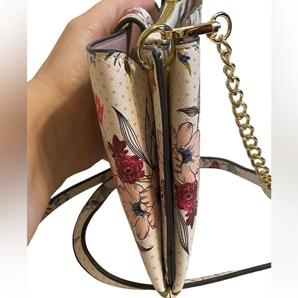 Nanette Lepore Mirabel Floral Printed Vegan Leather Spring Crossbody Bag